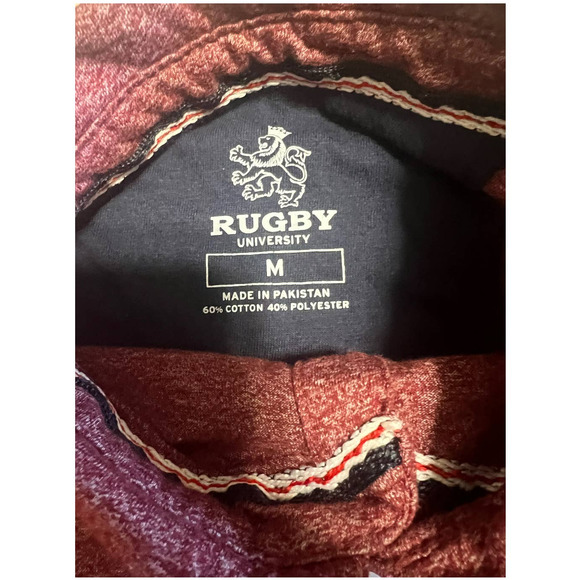 Rugby University Burgundy Short Sleeved Polo, Size M - Picture 3 of 4